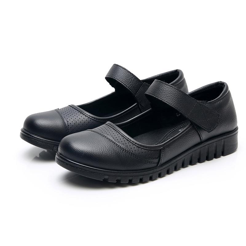 

Кожаные одинарные туфли для женщин среднего и пожилого возраста, повседневные и удобные одинарные туфли 41 чёрный