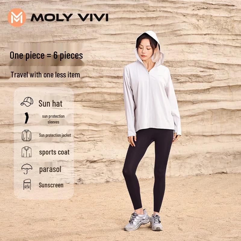MOLY VIVI Women s UV Protection Ice Silk Hoodie L