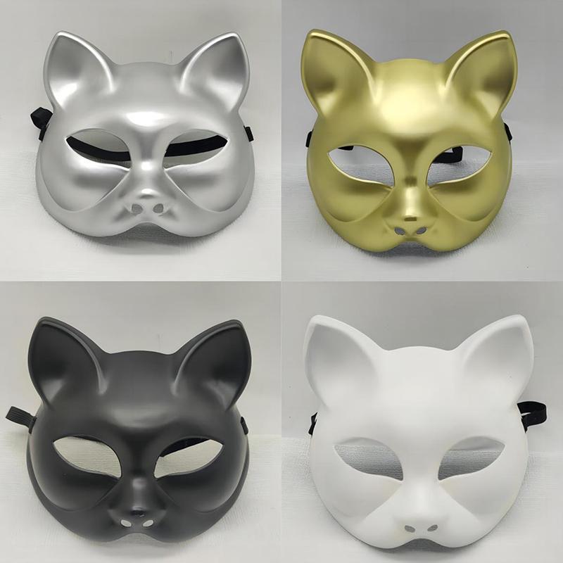 תחפושת ליל כל הקדושים מסכת חתולים נשים גברים פסטיבל קרנבל מסיבת תחפושות בעלי חיים מסכת חצי פנים אביזרי קוספליי