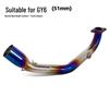 GY6 Stainless Steel Burnt Blue Exhaust Pipe, 51MM Diameter, Thickened Front Section for Motorcycle Modification