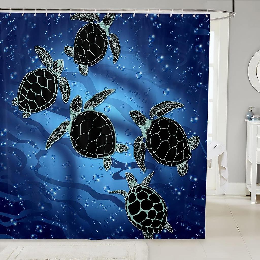 Little Cat Shower Curtain Cute Kitten Shower Curtain Set Galaxy Starry Sky Bath Curtain Universe Planet Purple Nebula Cosmic