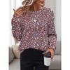 Floral Pattern Women's New Top 3D Printed Round Neck Pullover Casual Loose Sweatshirt
