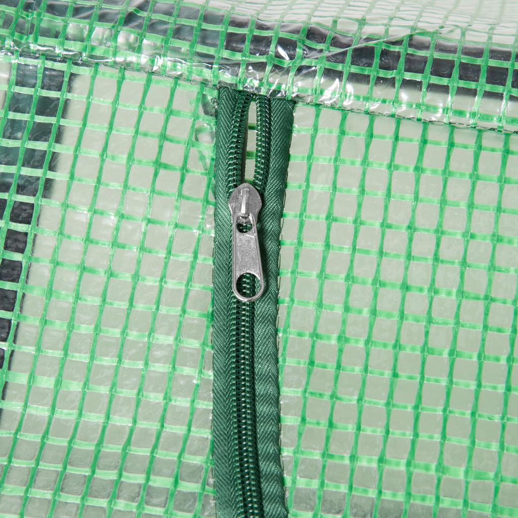 Mini Greenhouse with 3 Roll-Up Windows, 180 X 60 X 60 Cm, High-Density PE Cover (140 G/m²)