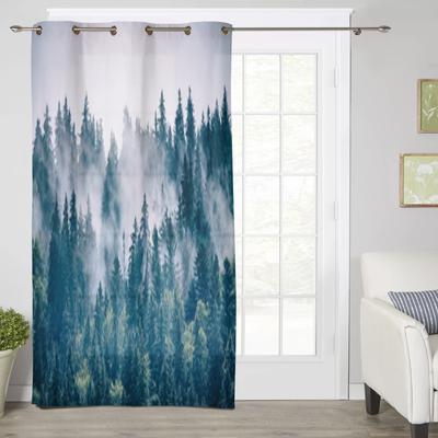 Cortinas de Ventana de Paisaje de Montaña Nebulosa para Sala de Estar Cortinas de Decoración de Dormitorio de Lujo Tratamientos de Ventana de Cocina Cortinas