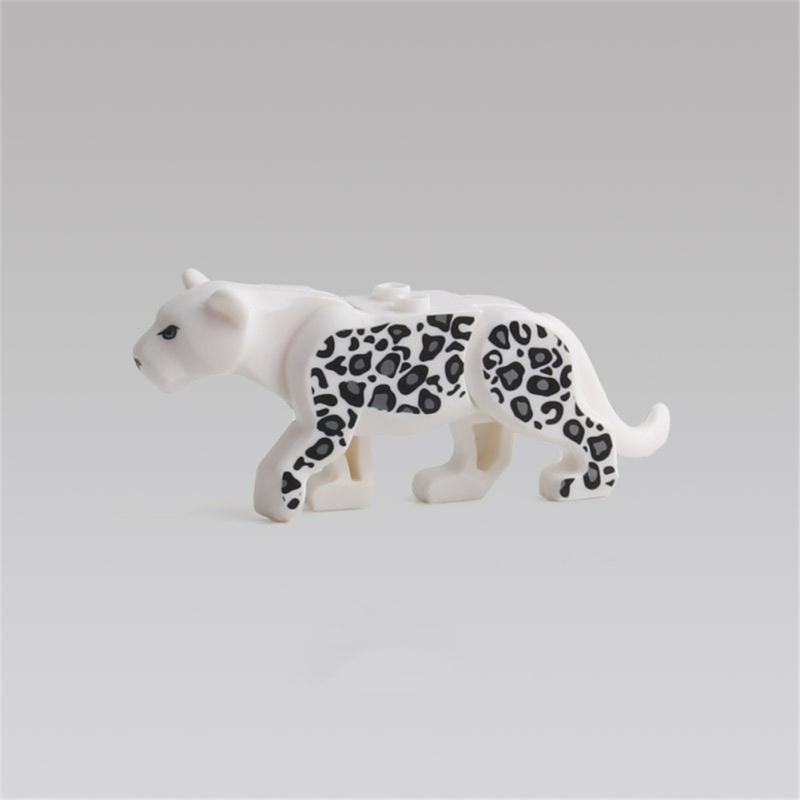 Tier Baustein Figuren Mini Leopard Krokodil Hai Modell Ornament Kinder Lernspielzeug