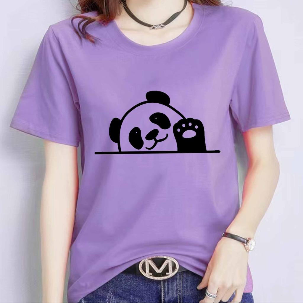 New Kawaii Women's T-shirts 3D Panda Print Short Sleeve Top Summer Casual Black T Shirt Oversized Female Tee Streetwear 6XL
