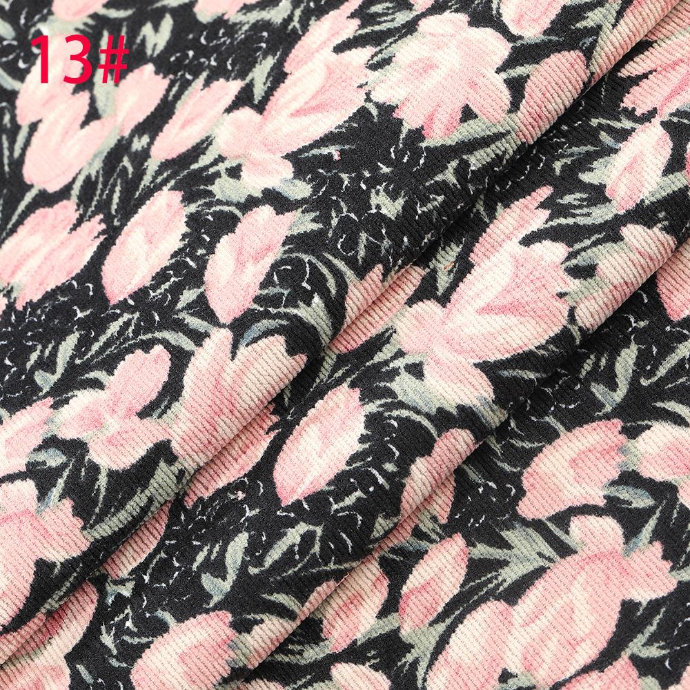 100*150CM Corduroy fabric small flower Polyester print cloth fashion Women's dress DIY clothing handmade Sewing quilting Luggage