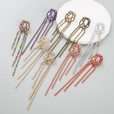 Lange Tropfenohrringe für Frauen, Titanstahllegierung, Anhänger, Ohrringe aus Acryl, bunte Kristalle, dünne Quasten, geometrische Ohrornamente