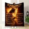 Jesus Christ Alpha and Omega BlanketFlannel blanket for bedroom, living room, sofa, and nap