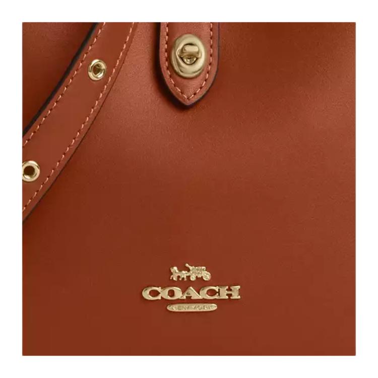 Coach Brown Smooth Leather Medium Hadley Convertible Hobo Shoulder Bag for Daily Use