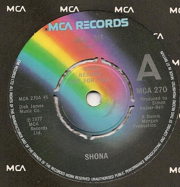 

7inch Record SHONA - Kick Off MCA270 MCA Records 1977 UK Rock Used