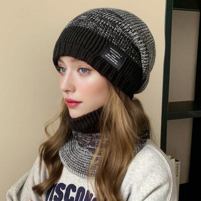 Neue Unisex-Plüschpelz-gefütterte warme Wintermützen, stilvolle Mischfarben-Beanie-Mütze für Damen, modisch, Outdoor, Slouchy, warmer Ski-Anzug