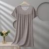 Cotton and silk dress women's summer short-sleeved fashion foreign-style pendulum nightdress mother young 1011 models