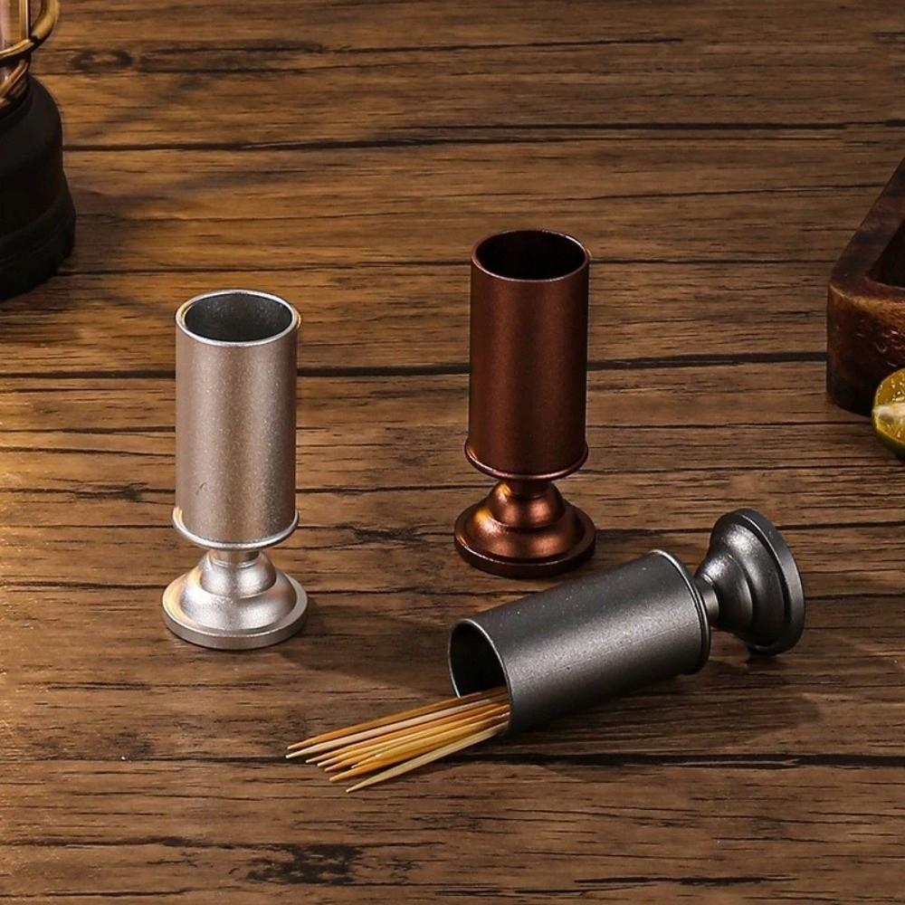 Porte-cure-dents de luxe Aluminium Zinc Alliage de Zinc Boîte à Cure-dents Support à Cure-dents Durable Tables de Salle à Manger