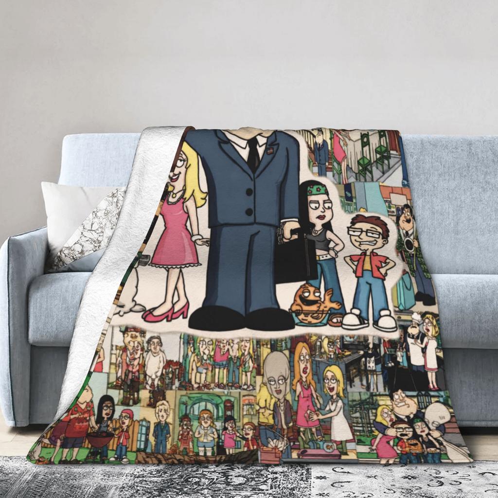 Americans Dads Cartoon Accessories Blankets Lightweight Thin Flannel  Throw Blanket Comfortable Bedspreads