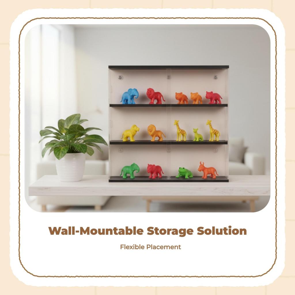 Black Acrylic Display Case, particleResistant Organizer, WallMounted Storage Box 25cm