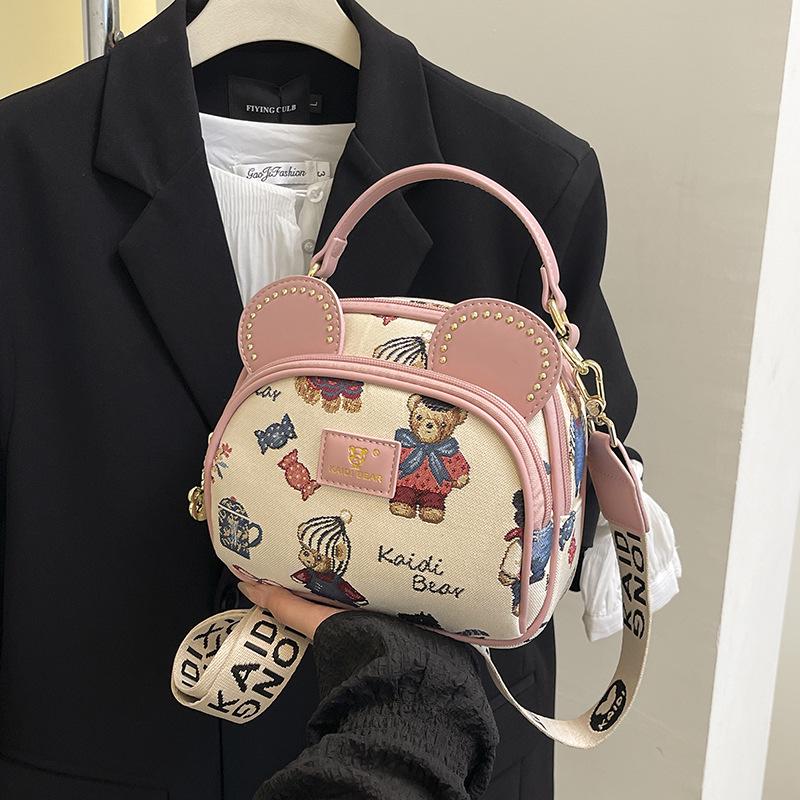 Hello Kitty 25th Anniversary Women's Color Block Crossbody Bag with Cute Bear Design