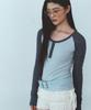 Deuleongkeutegseuteu [Woman] Reglan Henly Neck Long Sleeve Gray