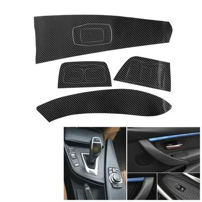 1 Készlet 3D Belső Matricás Matrica Matt Fekete Szénszálas Matrica Díszítő Matrica Csak Jobbkormányos BMW 3-as Sorozathoz F30 F31