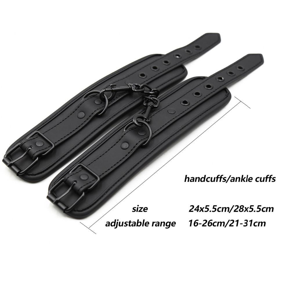 Puppy Play 3pcs/set PU Leather Wrist Cuffs Ankle Cuffs Collar Bondage Restraints Kit Sex Toys for Adult Games Bdsm Bondage Set