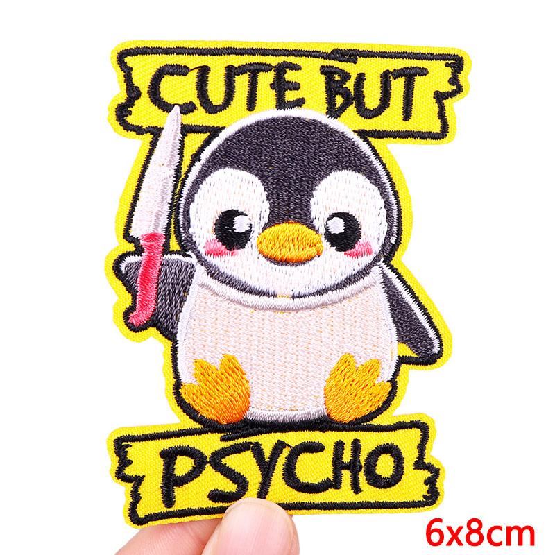 Horror Animal Butterfly Embroidered Patches Bear Cat Shark Patch Iron On Patches For Clothing Thermoadhesive Patches For Clothes