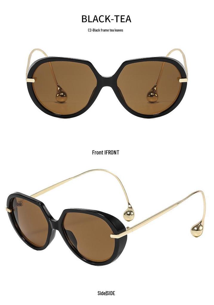 Women's Oversized Retro Sunglasses - UV Protection, Face Slimming, High-End Style
