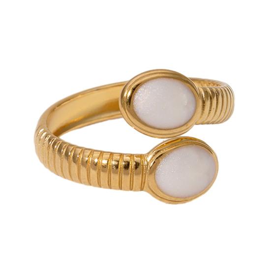 

Open Ring Wide-Faced Vintage Index Finger Ring Distressed Texture Retro Style Stainless Steel Texture Stacking Finger Band Jewelry Gift белый