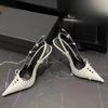 Sexy Women High Heels Sandals Bow Pointed Toe Heeled Shoes Dress Party Woman Slippers Designer 2025 New Summer Pumps Sandalias
