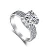 Tancise Women Classic 925 Sterling Silver  Zircon Ring Ladies Jewelry Wedding Promise Party Gift