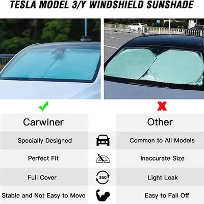 Parasol para parabrisas de coche, viseras, protector solar para ventana delantera, sombrilla para Tesla Model 3 Y, accesorios para parasol