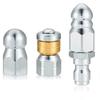 3 Pcs Sewer Jetter Nozzle 1/4" Pressure Washer Rotating Button Nose Connector