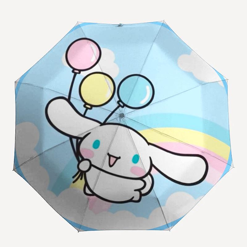 1pc Cinnamoroll Balloon Outdoor Umbrella - Automatic Opening & Closing, Portable 3-Fold Design, 8-Rib Iron Frame, Festival Gift for Fans, Travelers, D