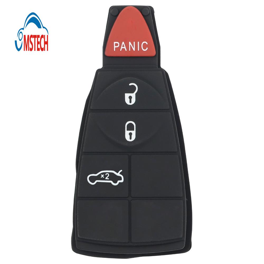 MS 3+1 Sedan Buttons Remote Key Button Pad for Chrysler/Jeep/Dodge Car Rubber Silicone Replacement Smart Key Case Repair Leather For Chrysler/Jeep/Dodge