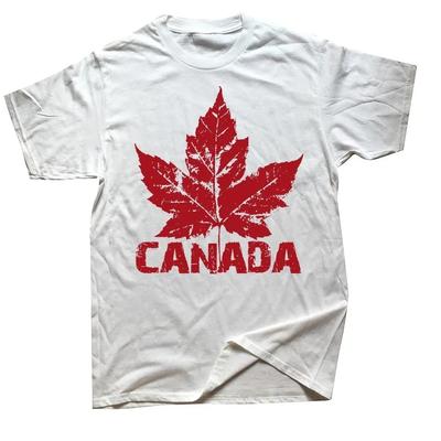 Short Sleeve Harajuku O Neck Loose Women Unisex Tshirt Male Tee Shirt Tops Fashion Canada Maple Leaf Flag Print Men T Shirt
