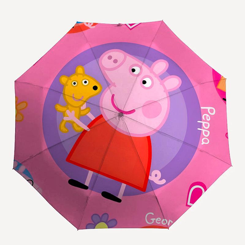 Peppa Pig, Children's Illustration Automatic Opening and Closing, 8 Rib Structure Portable Umbrella, Suitable for Men and Women In All Seaso