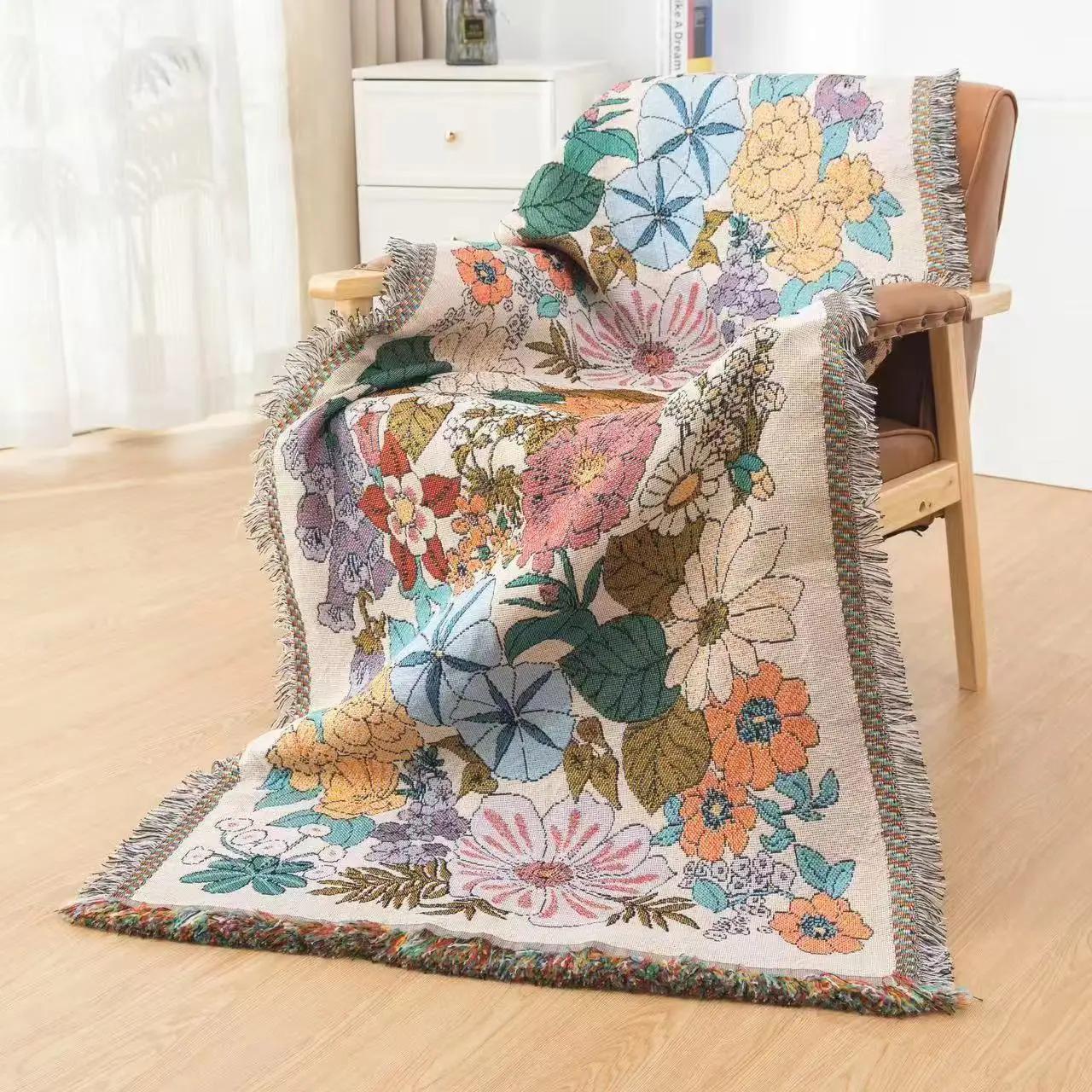 

Утолщенный вязаный ковер с кисточками, многофункциональное нитяное одеяло для использования на диване, кровати и в автомобиле, 90 * 180 см современный чехол для дивана 90*180cm