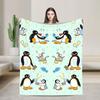 Cute Pingu Penguin Warm Blanket  Decorative Plush Throw Blanket Funny Outdoor Flannel Bedspread Sofa Bed Cover