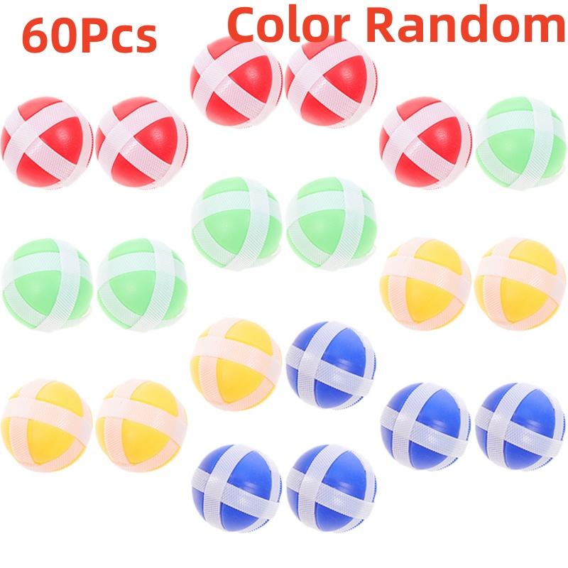 30/60Pcs Kids Sucker Sticky Ball Toy Outdoor Sports Catch Ball Game Set Throw And Catch Parent-Child Interactive Toys Gift