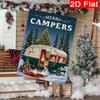 1pcs, Winter Christmas, Camping, Snowmen and RV, Bonfire (2) - FlagDouble-sided Garden Flag Courtyard Decoration, Outdoor Decoration, Lawn Decoration,