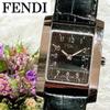 Used Working Fendi FENDI Watch Square Black Y2k 00s 008 Black Dial Quartz Working Working
