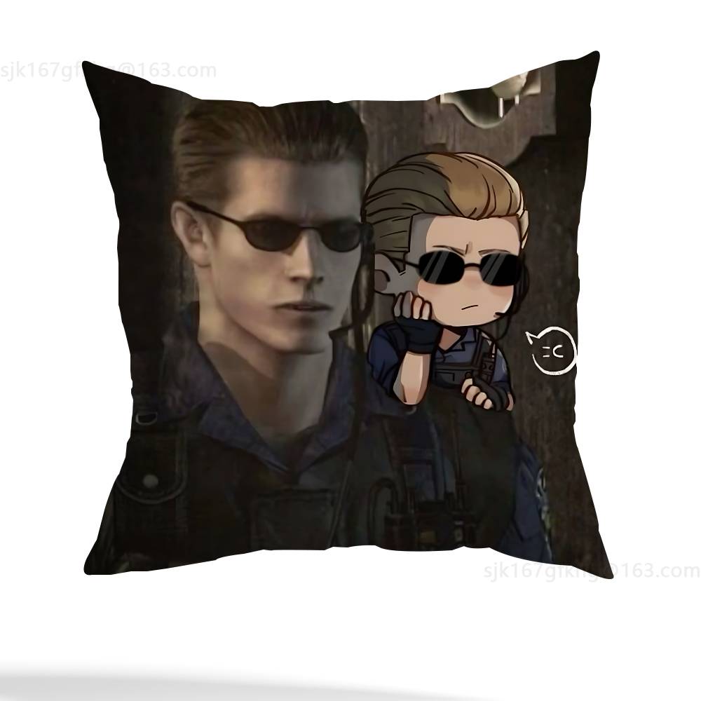 Albert Wesker Pillow Case Anti-dustmite Pillowcase Invisible zipper silky short plush Sofa cushion cover