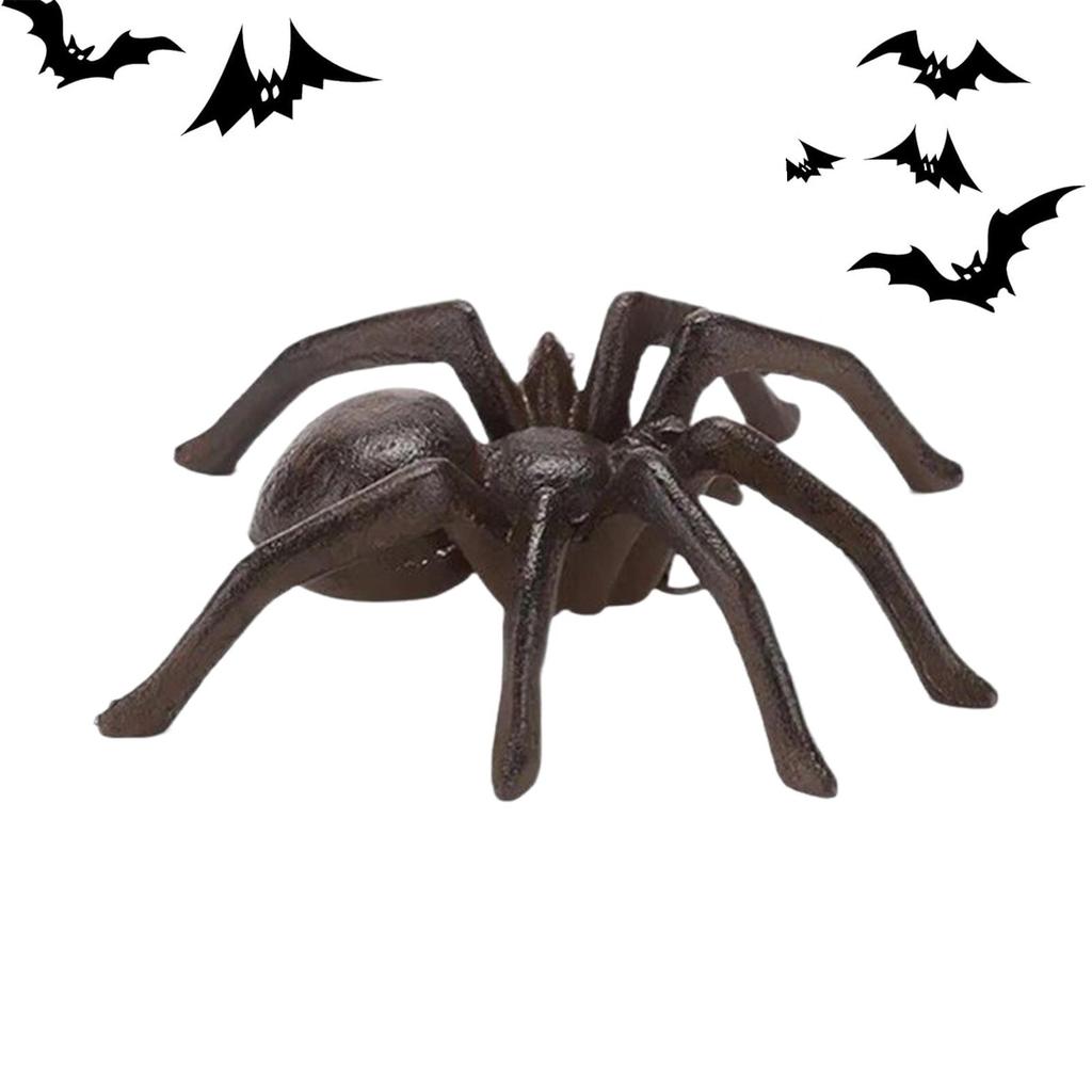 Halloween Spider Figure Gothic Horror Tabletop Ornament Cast Iron Spider Halloween Decoration For Mantel Windowsill Haunted
