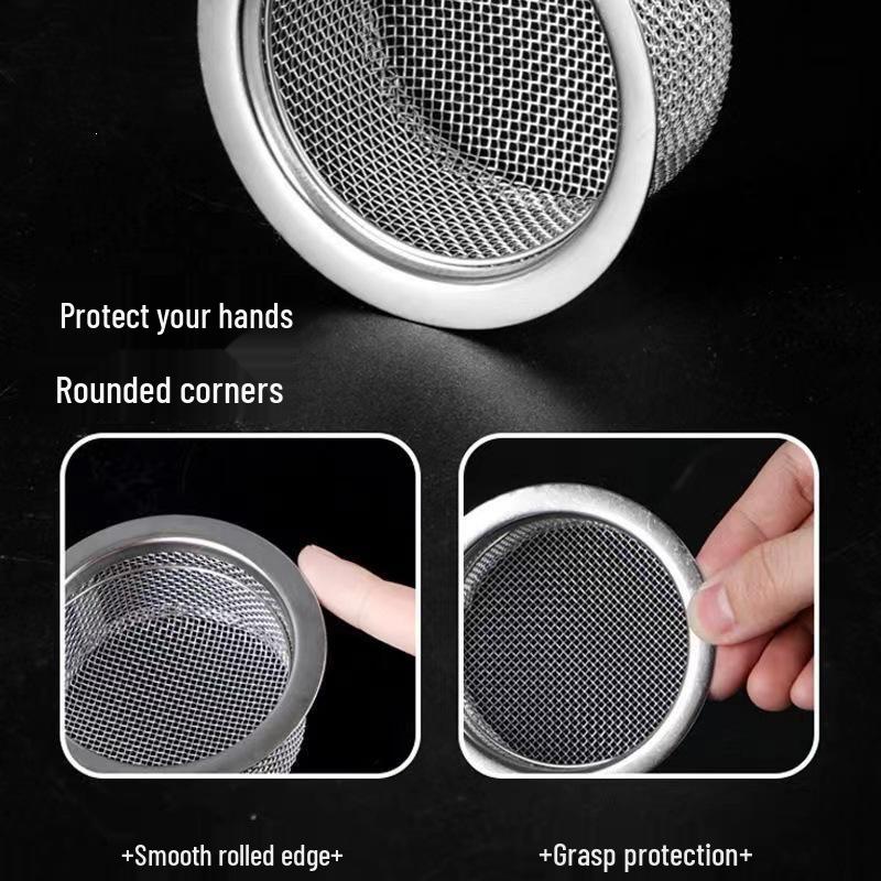 Stainless Steel Kitchen Sink Filter Basket - Anti-Clogging Drain Cover with Universal Net.