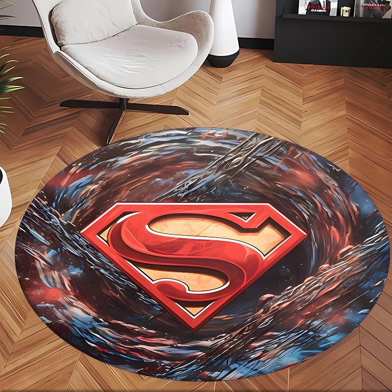 Superuomo (14) Tappeto Rotondo per Ufficio Tappeto Decorativo per Pavimento per Ufficio Camera da Letto Soggiorno e Spazio Domestico