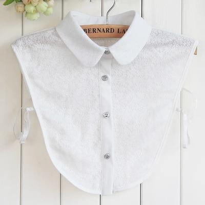 Women's Cotton Fake Collar All-Match Solid Shirt False Collar Lapel Shirt Blouse Top Detachable Collar Female Clothes