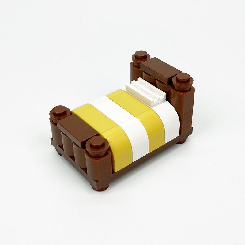 MOC Small Modern Home Particle Sofa TV Cabinet Interior Decoration Furniture DIY Building Blocks