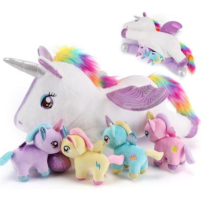 5 PCS Animaux en Peluche Licorne Violette Peluches Douces pour Filles Âges 3-8 Cadeau Parfait pour Noël Anniversaire Saint-Valentin