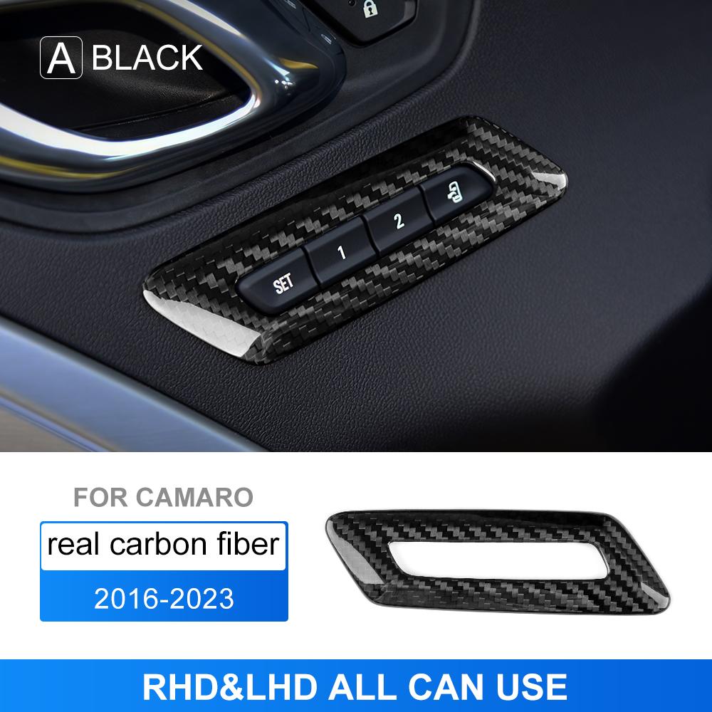 

AIRSPEED Real Hard Carbon Fiber For Chevrolet Camaro 2016-2025 Car Door Front Seat Button Frame Interior Trim Accessories чорний