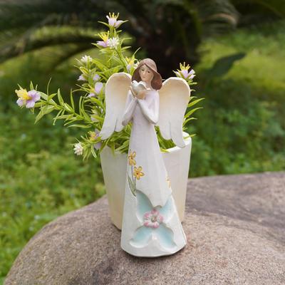 Modlący się anioł doniczka statua doniczka kreatywna mała roślina żywica Bonsai dla