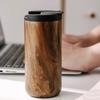 Insulated Travel Mug with Lid 500ml Stainless Steel Wood Pattern Portable Multifunctional for Office School Outdoor